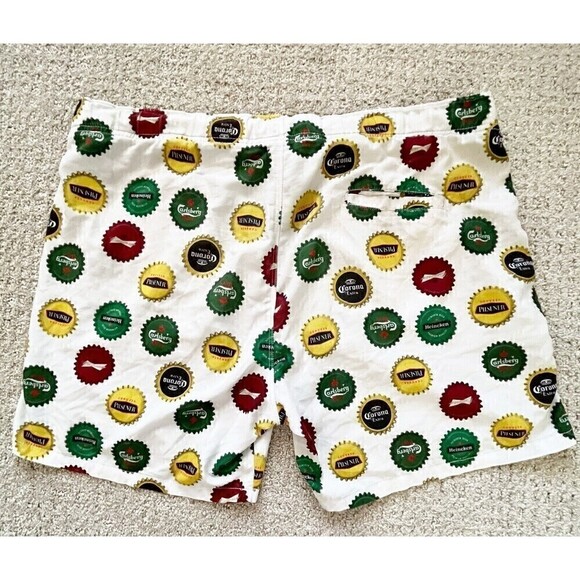 Mens Beer Cap Swim Trunks Board Shorts Sz 38 Corona Heineken Spring Break Party - Picture 5 of 11